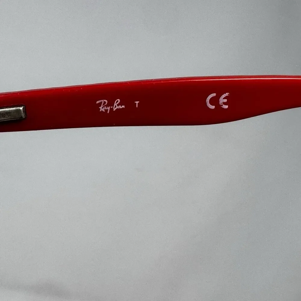 Ray-Ban RB1535 3573 Kids Eyeglass Frames Black On Red 48-16-130 Authentic